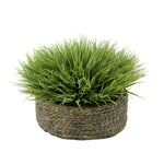 Faux Farm Grass in Large Seagrass Tray Basket