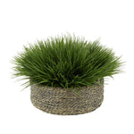 Faux Farm Grass in Large Seagrass Tray Basket