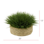 Faux Farm Grass in Large Seagrass Tray Basket