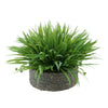 Faux Ribbon Grass in Large Seagrass Tray Basket