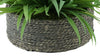 Faux Ribbon Grass in Large Seagrass Tray Basket