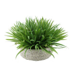 Faux Ribbon Grass in Large Seagrass Tray Basket