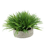 Faux Ribbon Grass in Large Seagrass Tray Basket