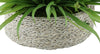 Faux Ribbon Grass in Large Seagrass Tray Basket