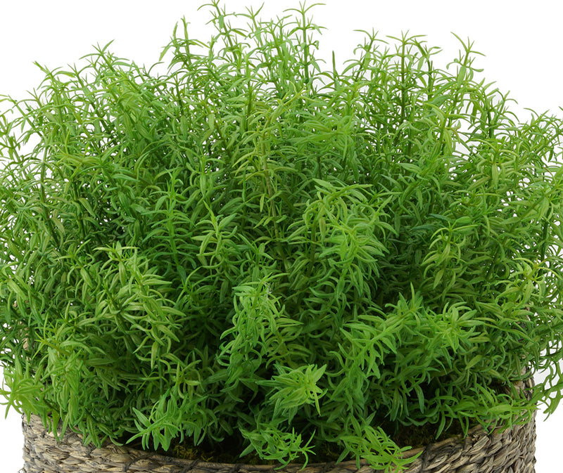 Faux Rosemary Grass in Large Seagrass Tray Basket