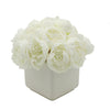 Faux Peonies in Large White Ceramic Vase