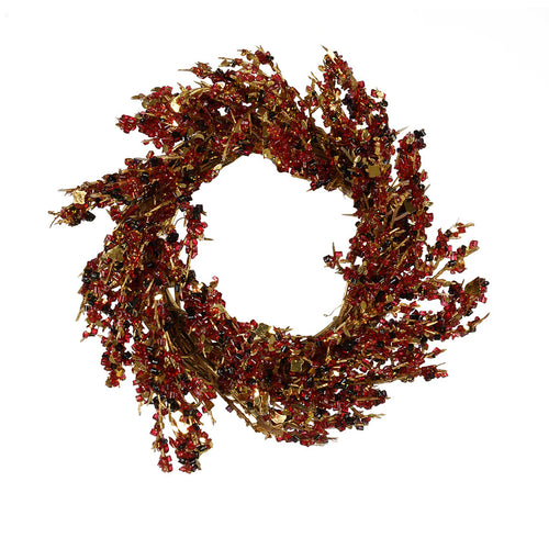 Burgundy/Gold Iced Small Wreath