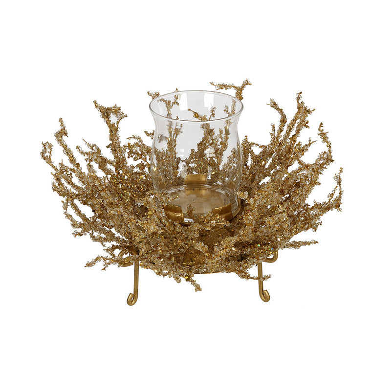 Gold Ice Single Candle Holder