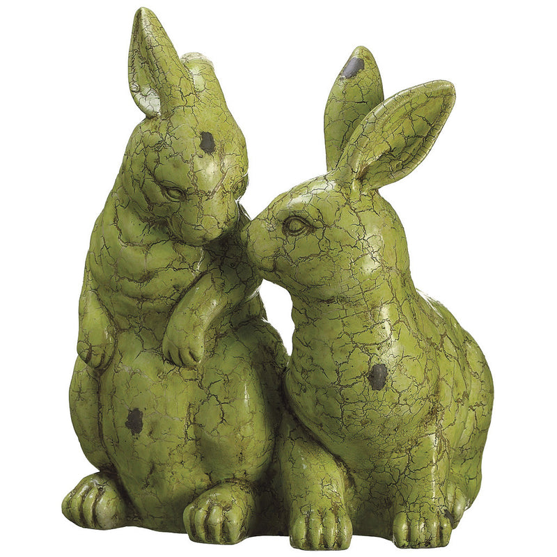 Green 12" Paper Mache Bunnies Statuette - House of Silk Flowers®
