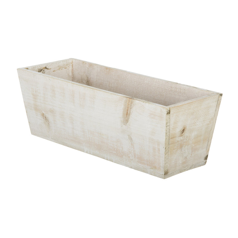 Washed Wood Shelf Vase - 16" x 6" x 5.5" (Set of 2)