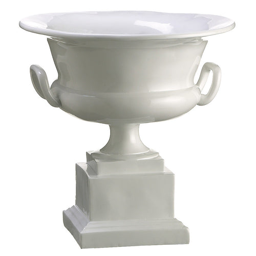 White 10.5" Polyresin Urn - House of Silk Flowers®
