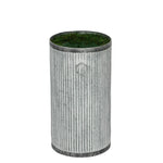 Large Ribbed Metal Planter Pot-in-a-Pot