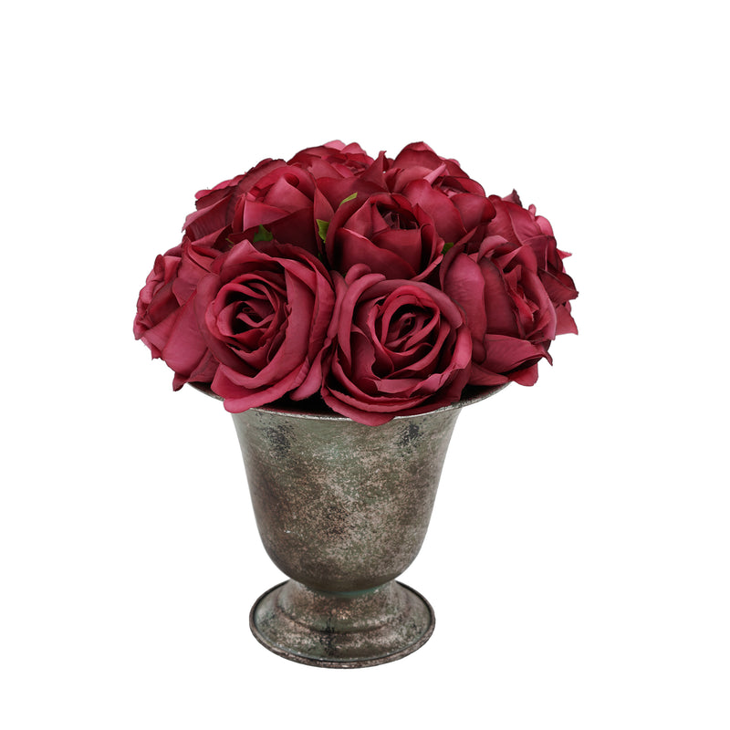 Shabby Chic® Bella Donna Burgundy Roses in Metal Urn