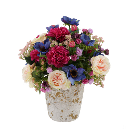 Shabby Chic® Berry Crush Mixed Flowers in Distressed Ceramic